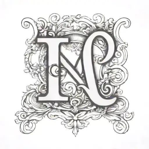 Initials Nca With Roman Numerals Birthday 9-15-16 Simple