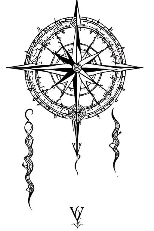 Web Of Wyrd With Vegvisir Viking Compass
