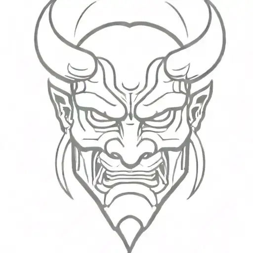 Love Behind Oni Mask Holding