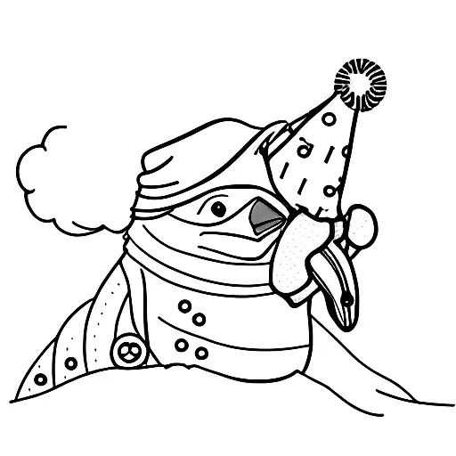 Penguin Hiking In Hat