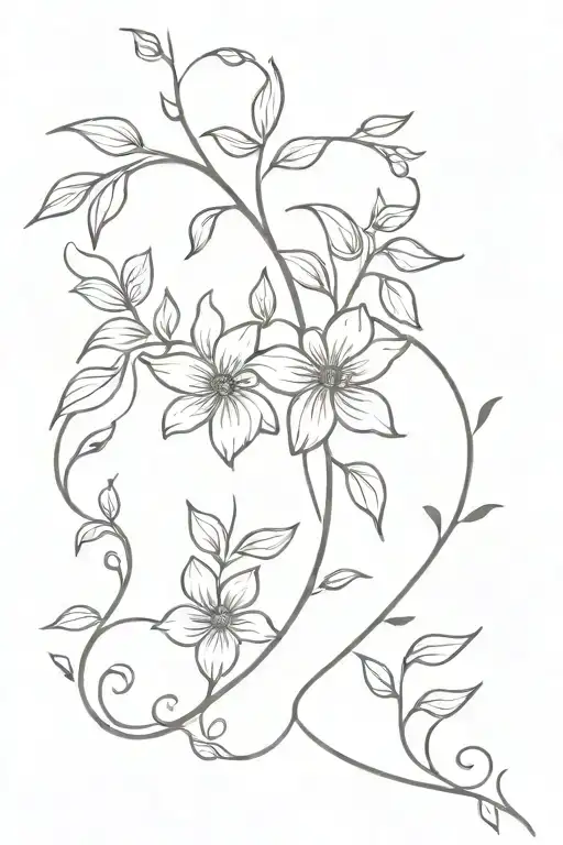 Vine And Flower Line