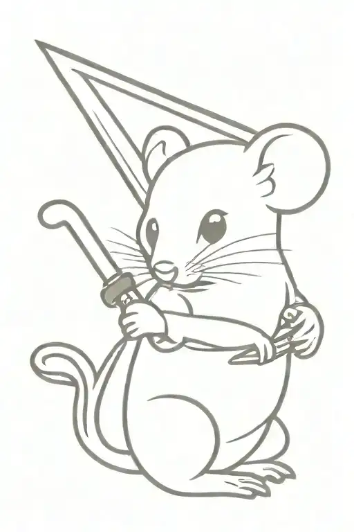 Baby Mouse With A Knife