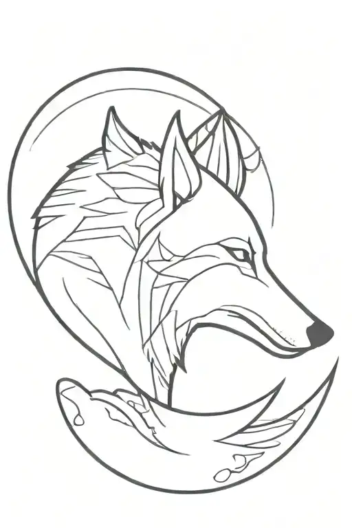 Athena Symbol Moon Wolf