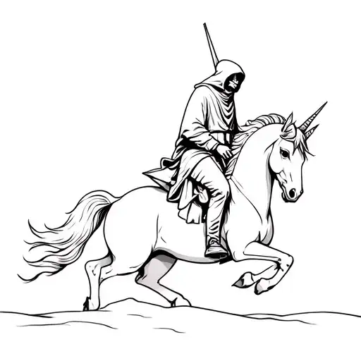 Grim Reaper Riding A Unicorn