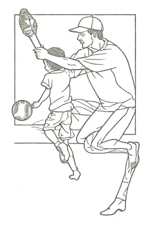 Father And Child Throwing A Baseball