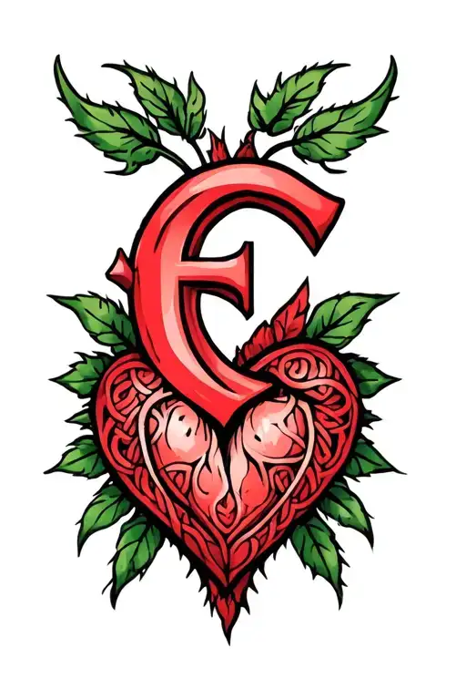 Celtic Heart With Letter E In It