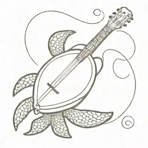 Sea Turtle And Guitar