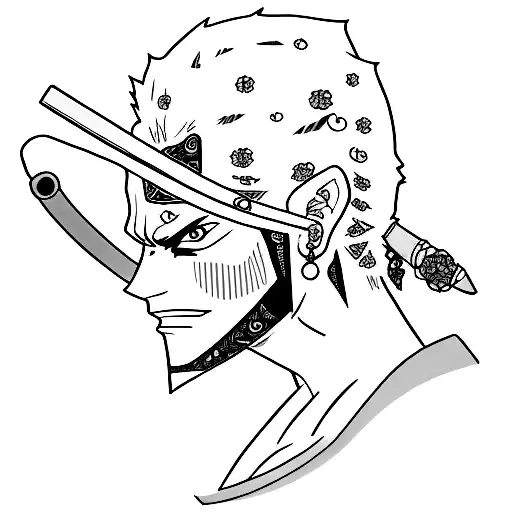 Minimalist Roronoa Zoro Bandana And Earrings