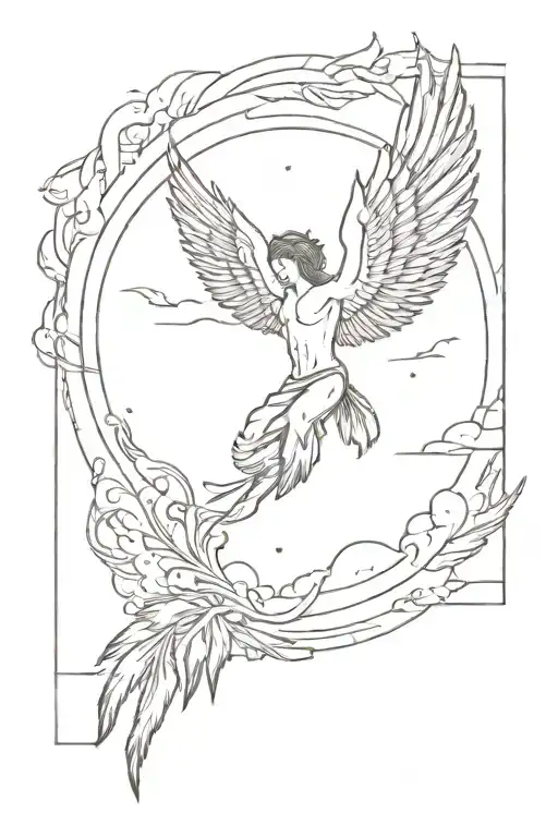 Icarus Rising In The Sky With His Feathers Burning