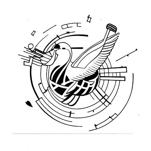 Goose On The Dj Deck Playing Music