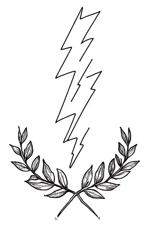 Laurel Leaf Wreath Combined With Lightning