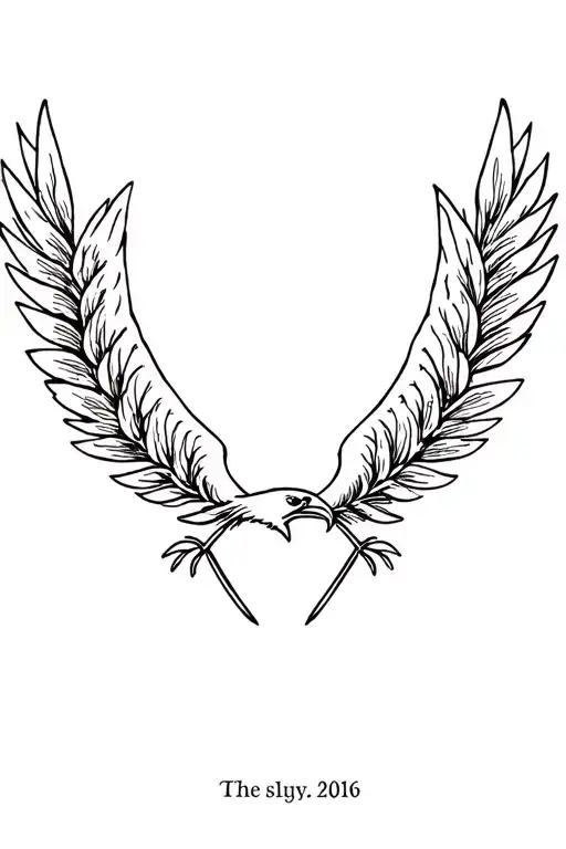 Eagle Wing And Laurel Leaf Wreath