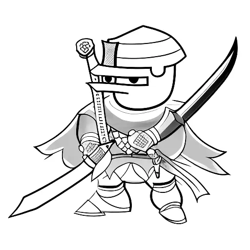 Drawing Of A Knight Holding A Sword