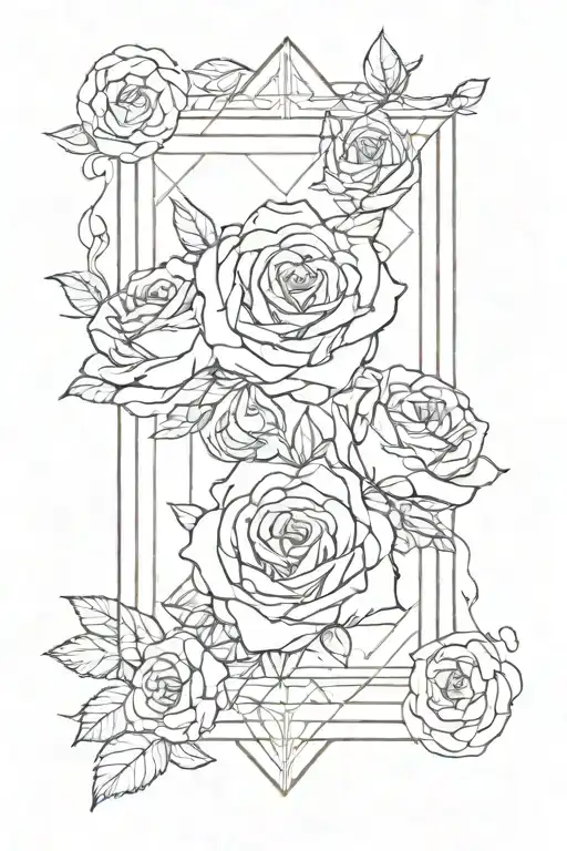 Tesseract With Roses Outside Of It