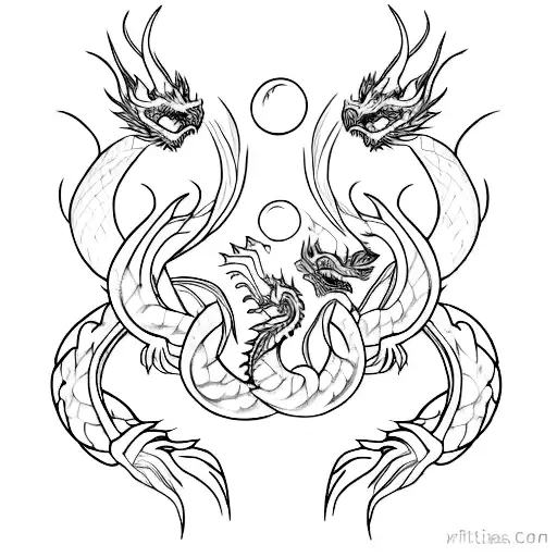 Line Art Minimalist Dragon