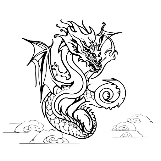 The Shape Of A Dragon But Just In One Line