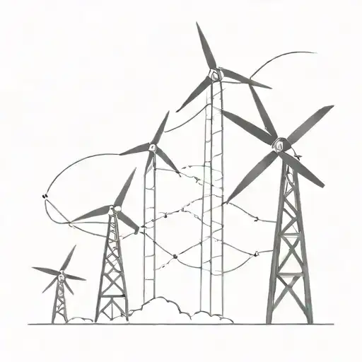 Ekg Line With Tips As Windmills