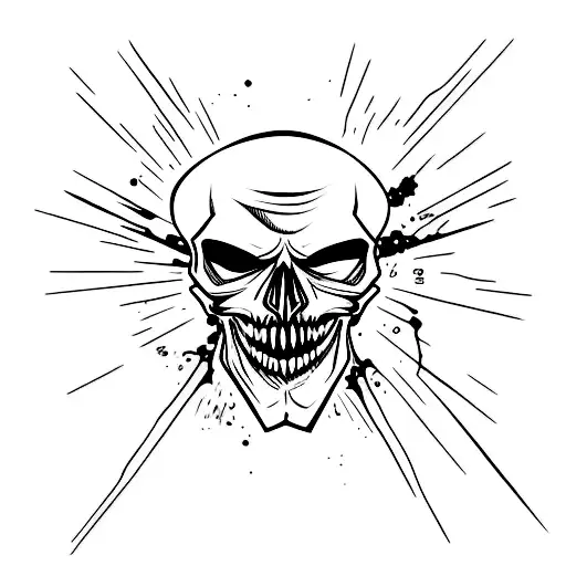 Deman Skull Dripping Blood