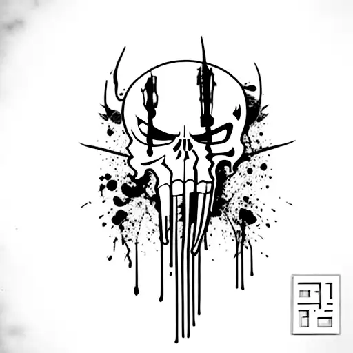 Punisher Skull Dripping Blood
