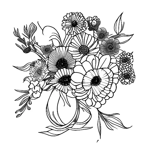 One August And One September Birth Flower Intertwined