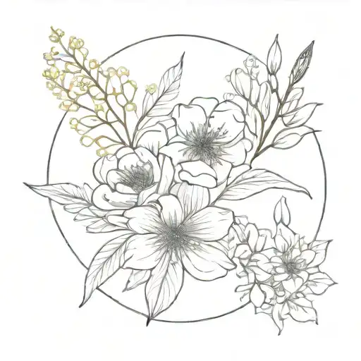 Birth Flower Bouquet March May June August October And November