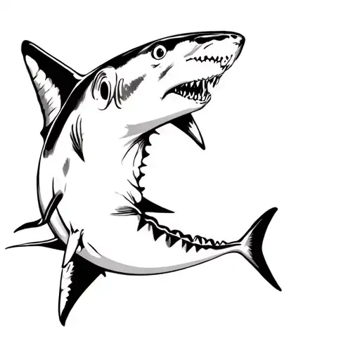 Black Tip Shark Eating