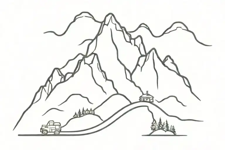 Mountain And Road Leading Towards