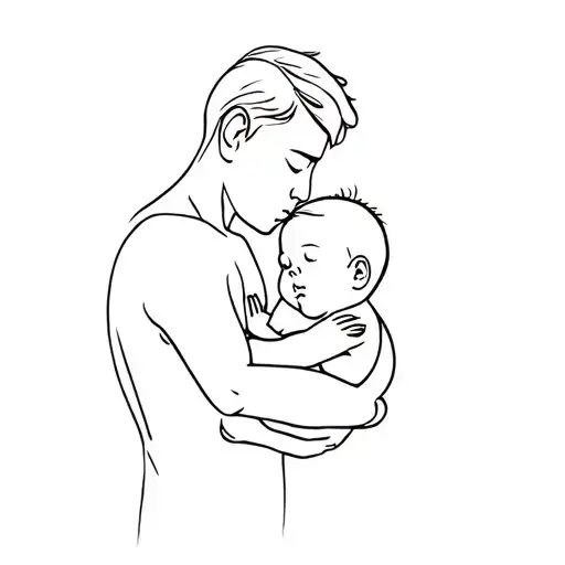 Father Kisses The Baby