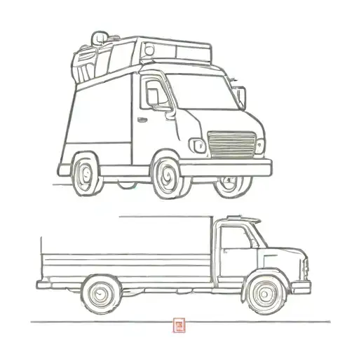 A Tatto With A Truck Dedicated To My Dead Dad Memorial