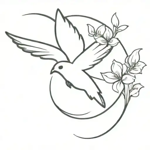 Flores Y Mariposas Y Ave Fenix Bird Rising From Ashes