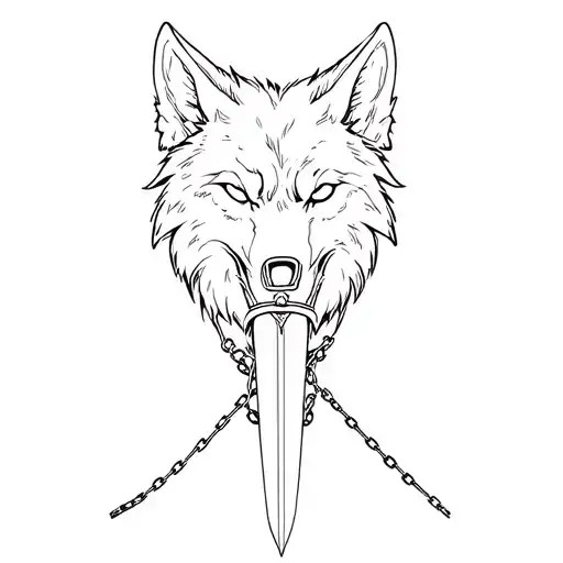 Wolf Head Dagger And Chains