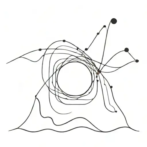 A Geometric Tattoo Design Inspired By The Patterns Of Sound Waves And Coffee Stains