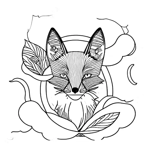Top-down Running Fox In Flowers