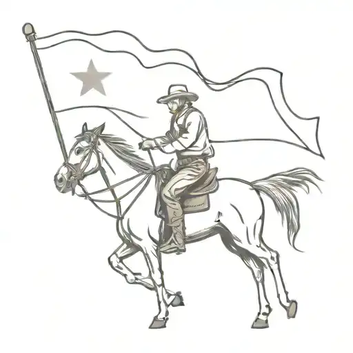Cowboy Riding A Horse Holding The Boer Flag