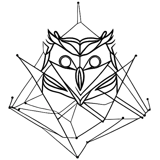 Owl On A Triangle Made Of Twigs
