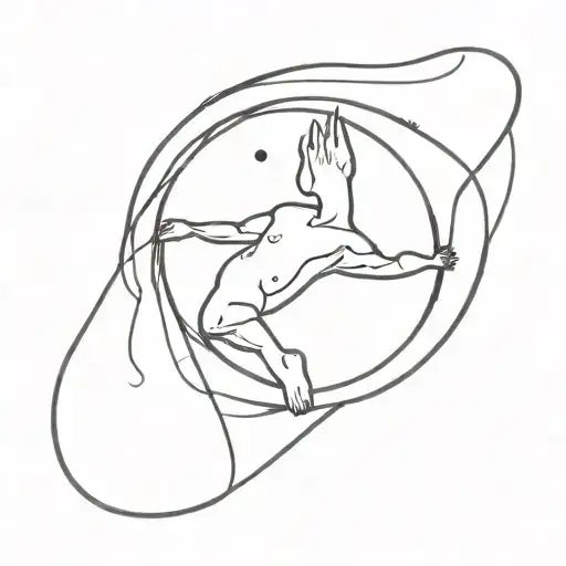 Half Body Fell Into A Black Hole Funny Sketch Style Design