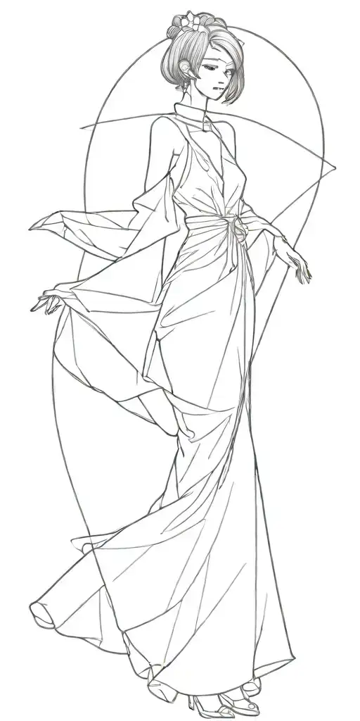 Anime Woman In Big Dress