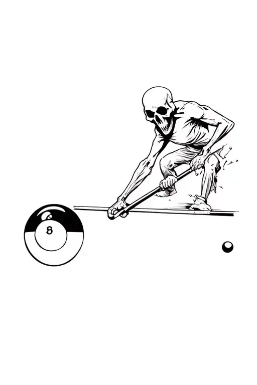 Grime Reaper Playing Pool Ball Breaking