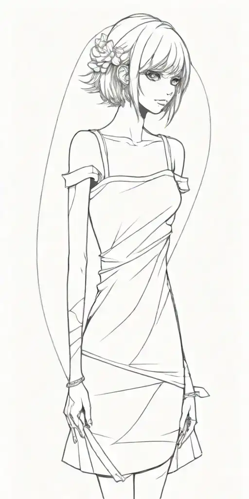 Anime Girl Wearing A Dress