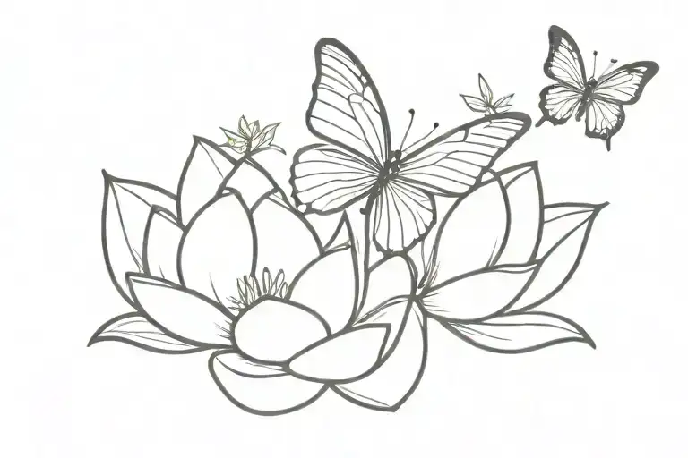Lotus And Butterfly