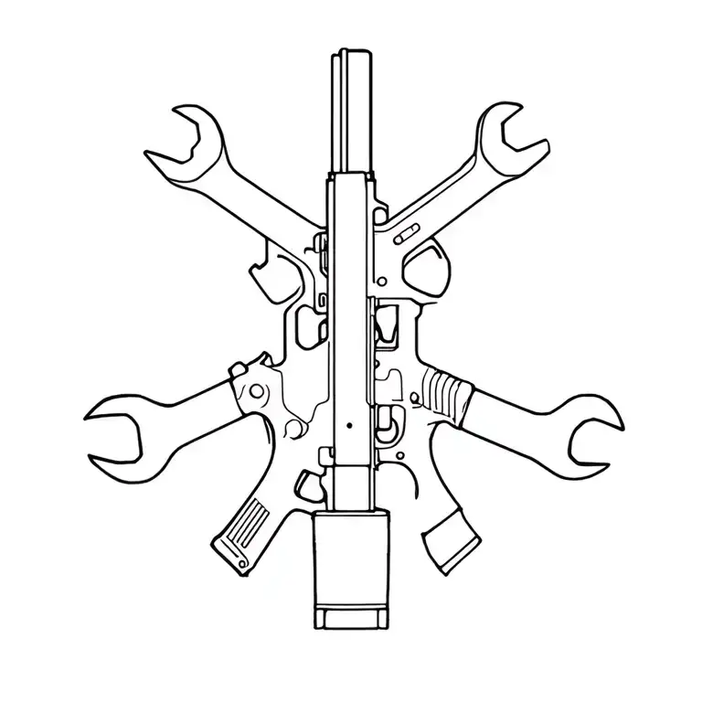 An M4 Rifle With Wrenches Incorporated In The Design