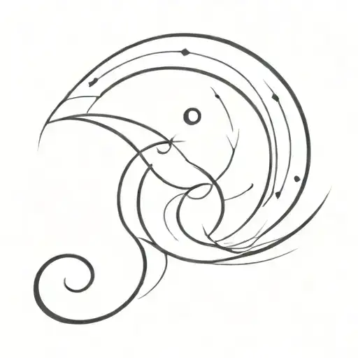 A Moon With The Gemini Sign And The Trebble Clef Intertwined