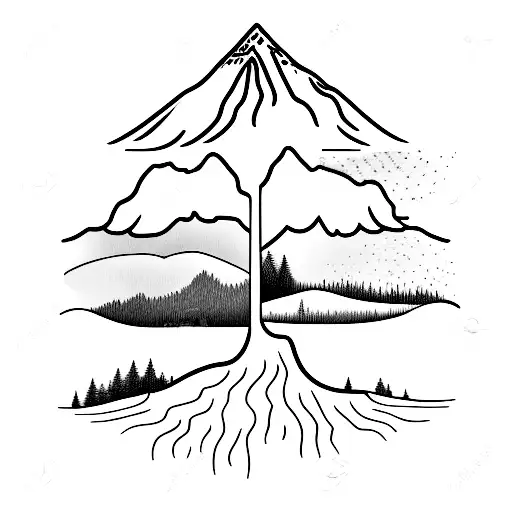 Frame Mountain Water Trees
