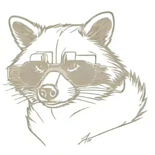 Racoon With Military Night Vision Glasses