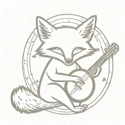 Fox Playing Banjo Wearing Sunglasses