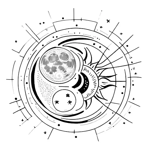 Sun And Moon In A Celestial Dance