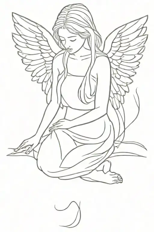 Angel Girl Kneeling Praying