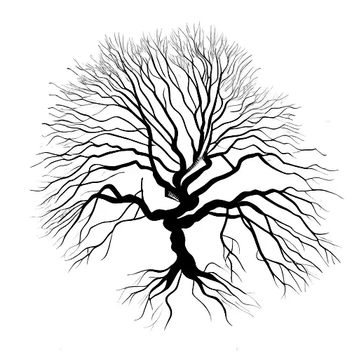 Willow Tree With Roots Forming An Eye