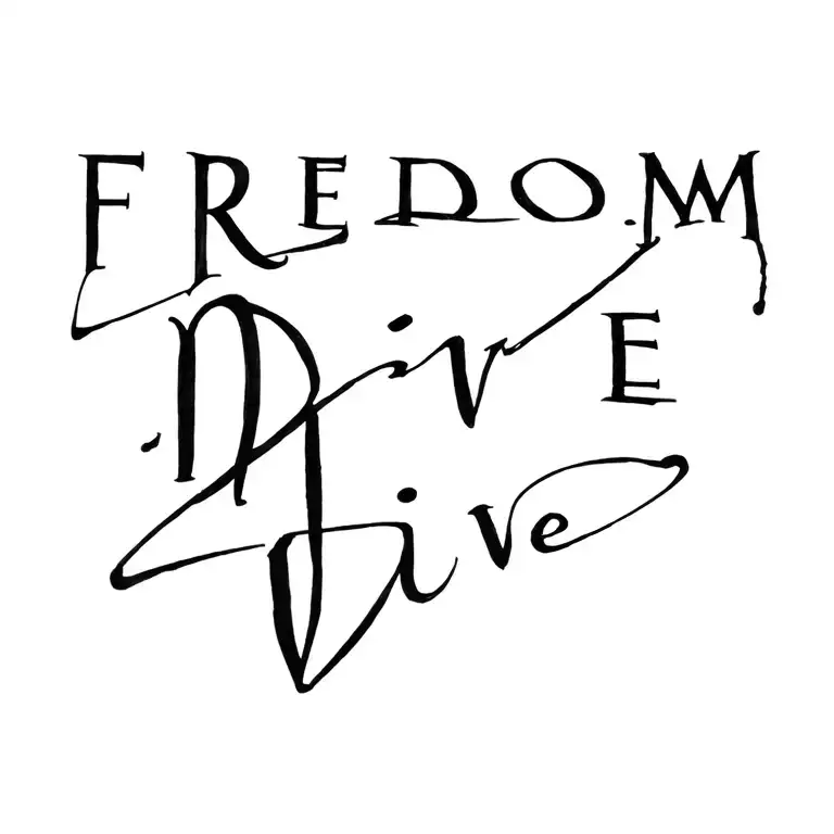 Vague Lettering Freedom Dive