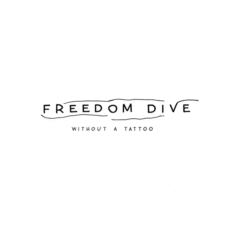 Vague Lettering Freedom Dive Without A Background